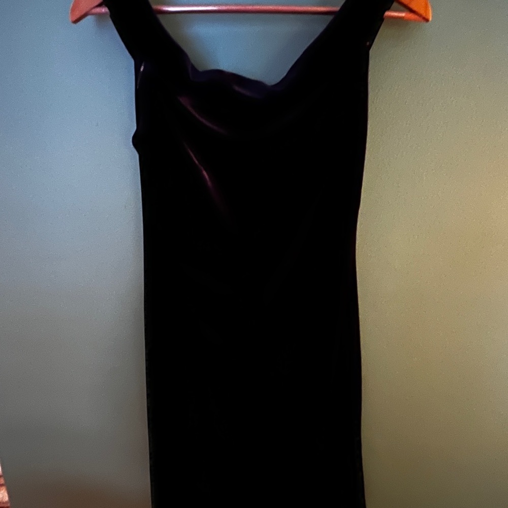Elegant navy blue velvet Sleeveless Dress